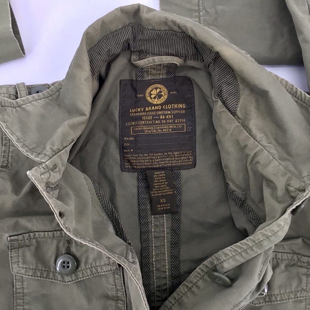 Lucky Brand Olive Green Jacket Utility Standard Issue Military Size XS - Picture 4 of 12